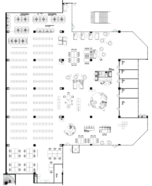 Floorplan of the library. Displays the location of the shelf on a map.